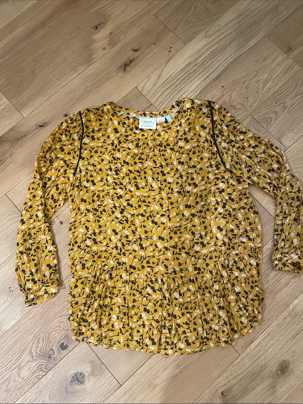 Maeve by Anthropology Yellow Floral Women’s Blouse